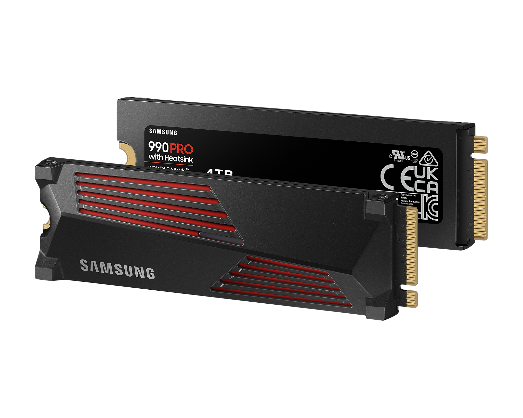 Disque SSD SAMSUNG 990 PRO avec Heatsink 4TB M.2 2280 NVMe PCIe Gen4x4 - MZ-V9P4T0CW