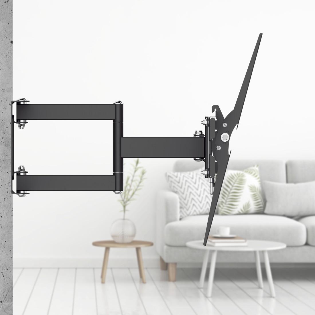 Стенна стойка Fullmotion TV, 32-65", регулируема, черна