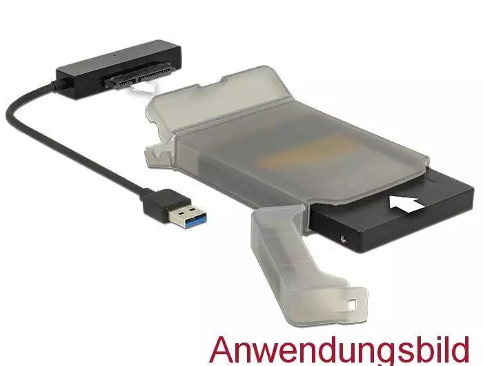 Конвертор Delock, USB 3.0 Type-A мъжко - SATA 6 Gb/s 22 pin, 2.5&Prime; защитен калъф