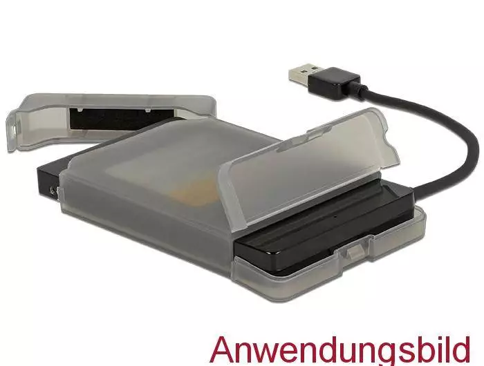 Конвертор Delock, USB 3.0 Type-A мъжко - SATA 6 Gb/s 22 pin, 2.5&Prime; защитен калъф