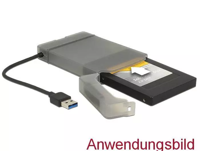 Конвертор Delock, USB 3.0 Type-A мъжко - SATA 6 Gb/s 22 pin, 2.5&Prime; защитен калъф