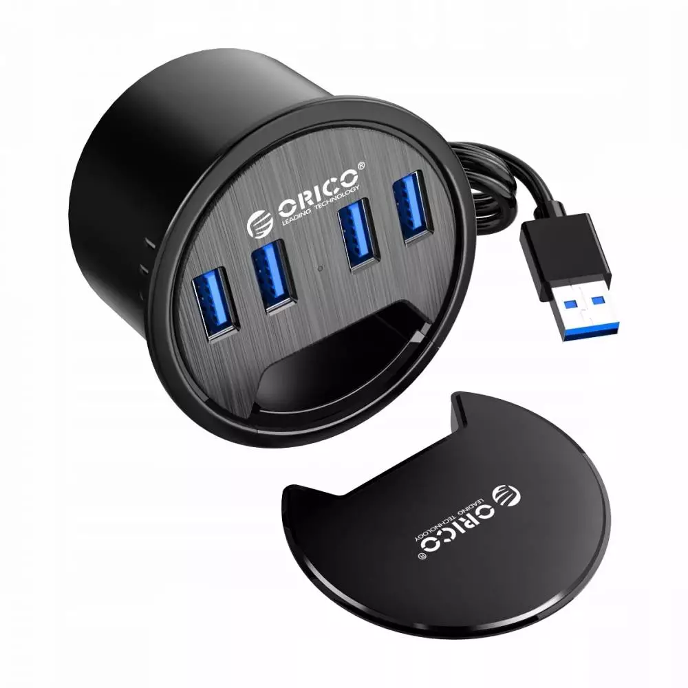 Orico хъб за бюро Desktop grommet USB 3.0 HUB, 4 port - DESK-4U-BK-BP