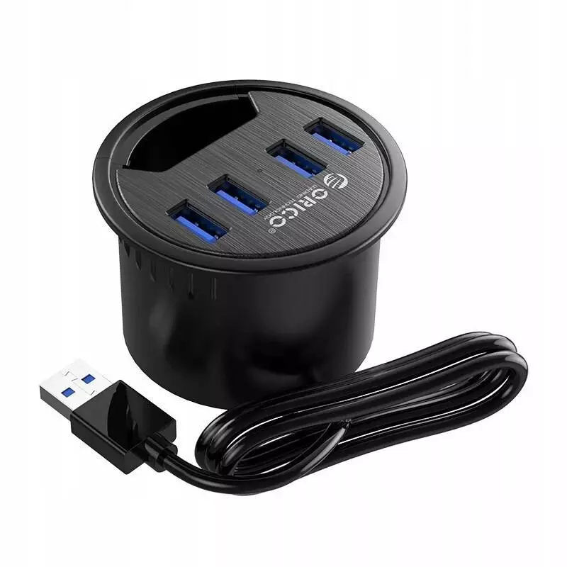 Orico хъб за бюро Desktop grommet USB 3.0 HUB, 4 port - DESK-4U-BK-BP