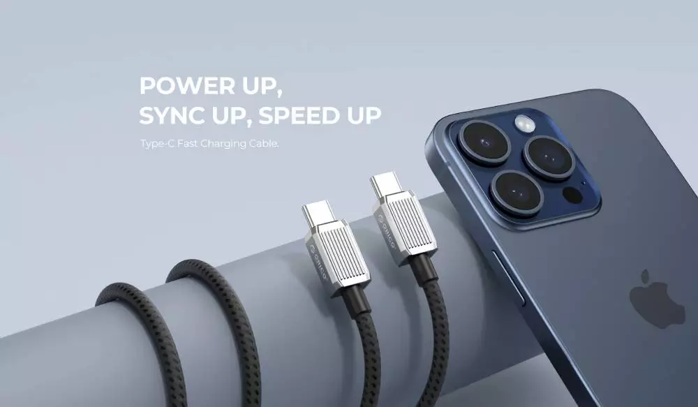Orico кабел Cable USB C-to-C PD 60W Charging 1.0m Black - GQZ60-10-BK