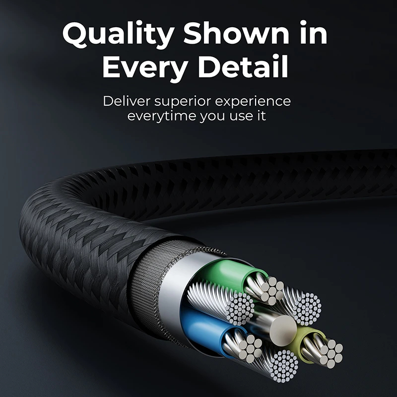 Orico кабел Cable USB C-to-C PD 60W Charging 1.0m Black - GQZ60-10-BK