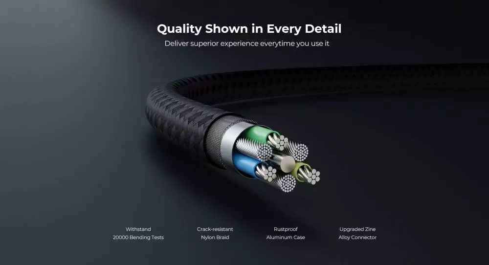 Orico кабел Cable USB C-to-C PD 100W Charging 1.5m Black - GQZ100-15-BK