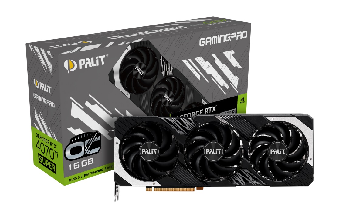 Видео карта Palit RTX 4070 Ti SUPER GamingPro OC 16GB - NED47TSH19T2-1043A