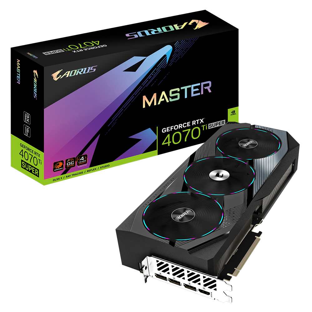 Видео карта Gigabyte GeForce RTX 4070 Ti SUPER AORUS MASTER 16GB GDDR6X