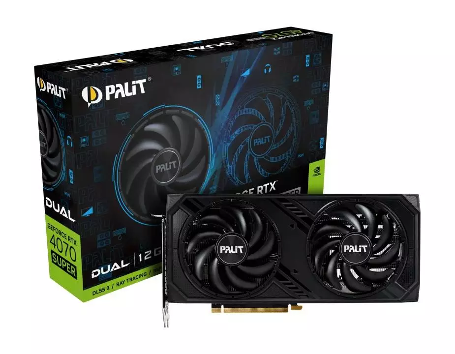 Видео карта Palit GeForce RTX 4070 SUPER DUAL 12GB - NED407S019K9-1043D