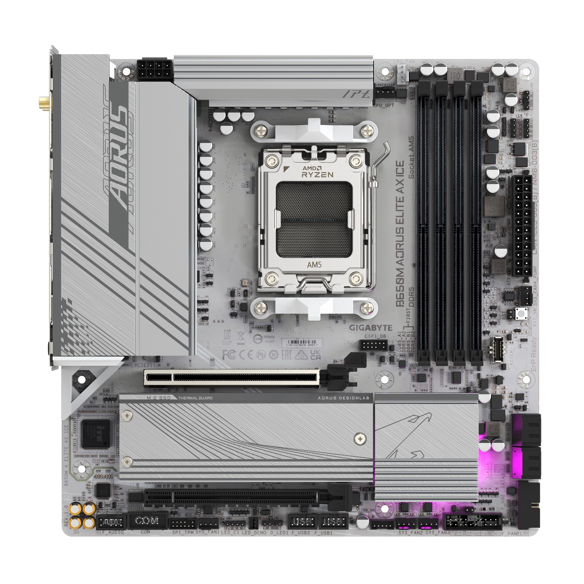 Дънна платка Gigabyte B650M AORUS ELITE AX ICE AM5 Wi-Fi 6E DDR5