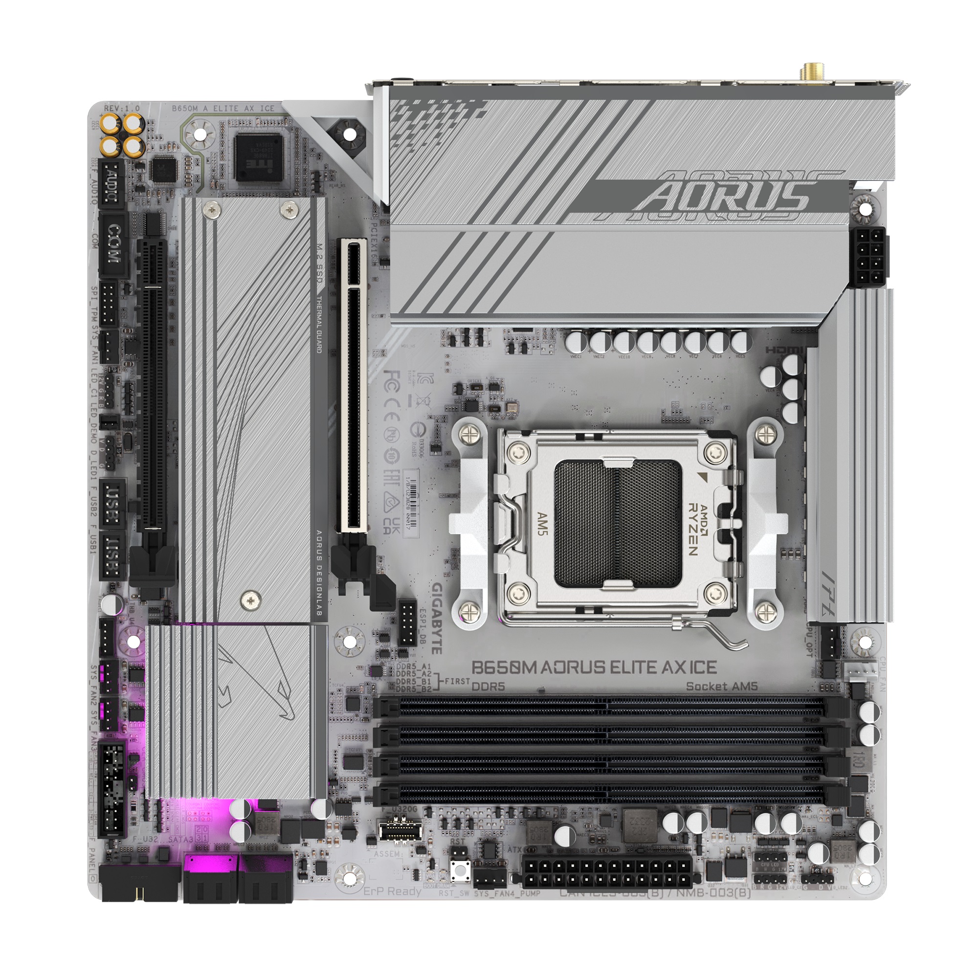 Дънна платка Gigabyte B650M AORUS ELITE AX ICE AM5 Wi-Fi 6E DDR5