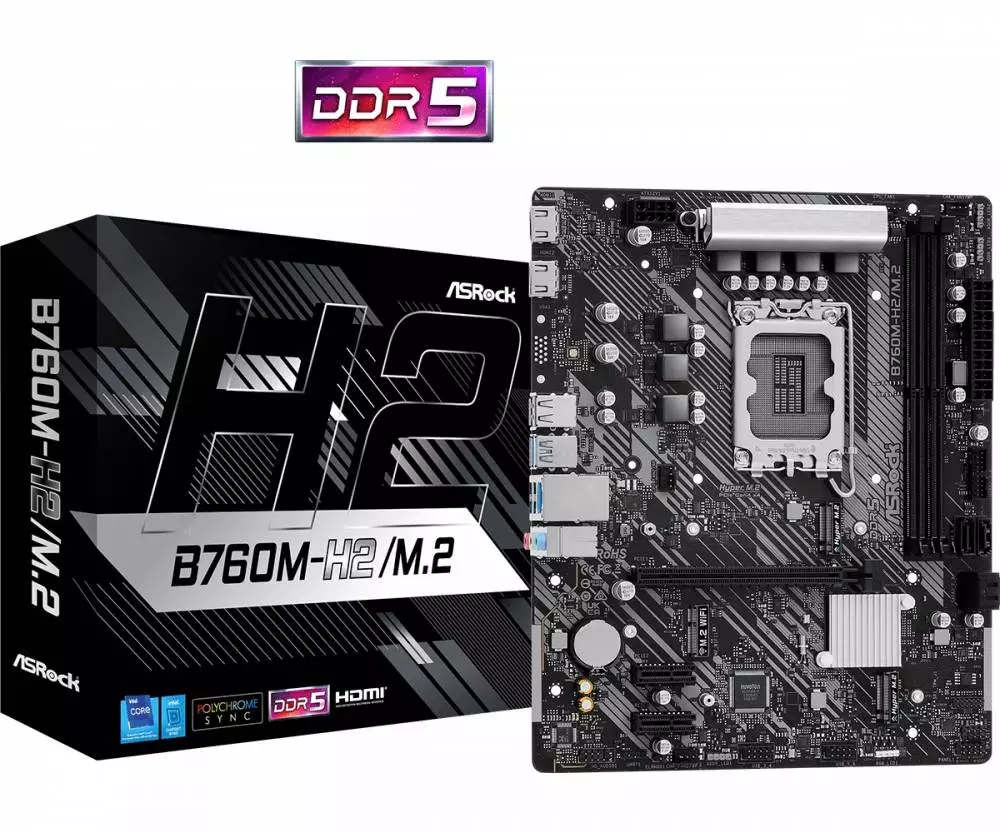 Дънна платка Asrock B760M-H2/M.2 LGA1700 DDR5