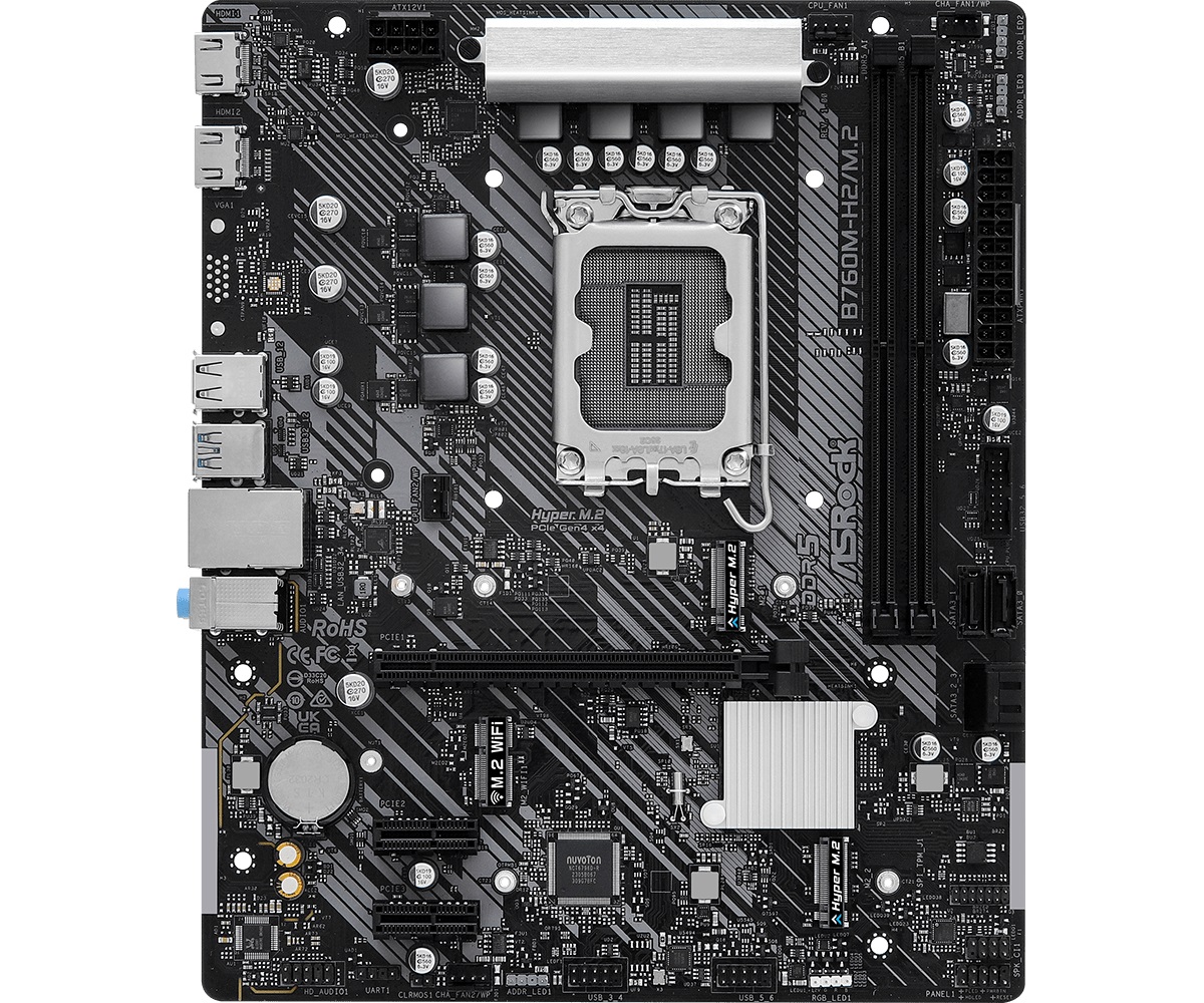 Дънна платка Asrock B760M-H2/M.2 LGA1700 DDR5