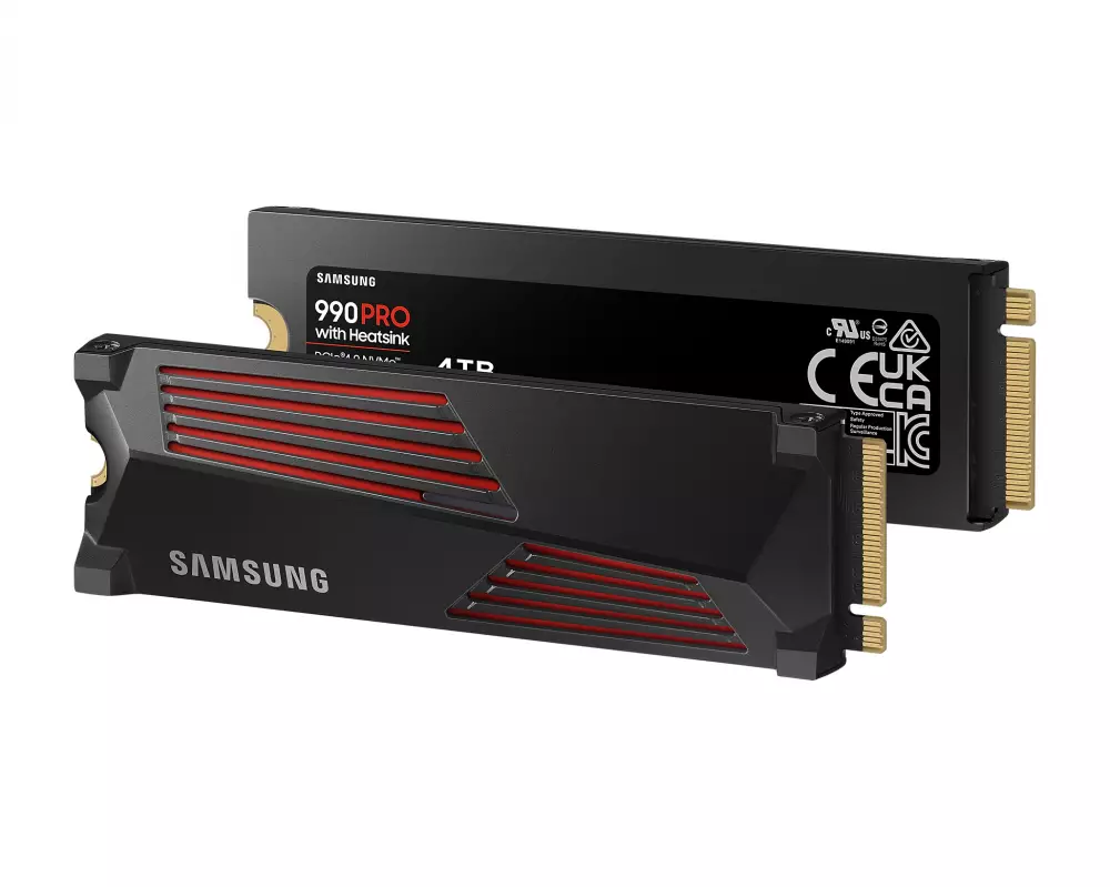 Диск SSD SAMSUNG 990 PRO с Heatsink 4TB М.2 2280 NVMe PCIe Gen4x4 - MZ-V9P4T0GW