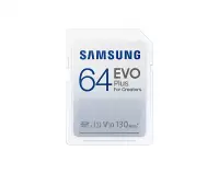 Карта памет Samsung EVO Plus, SD Card, 64GB, Бяла