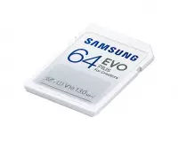 Карта памет Samsung EVO Plus, SD Card, 64GB, Бяла
