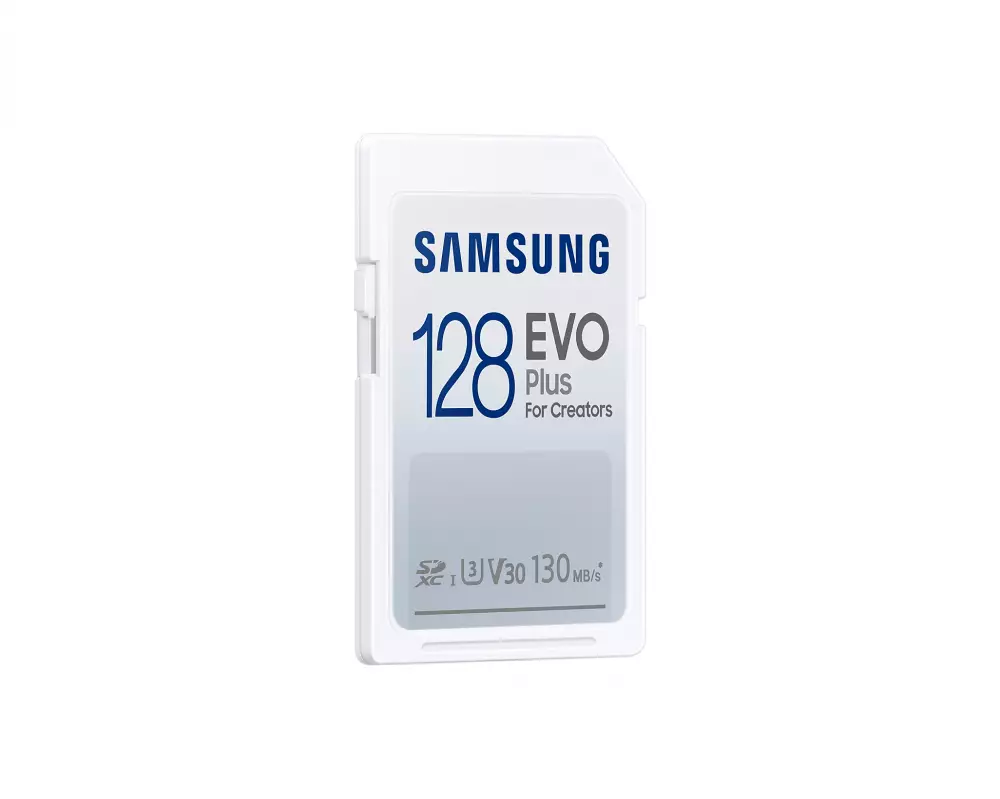Карта памет Samsung EVO Plus, SD Card, 128GB, Бяла