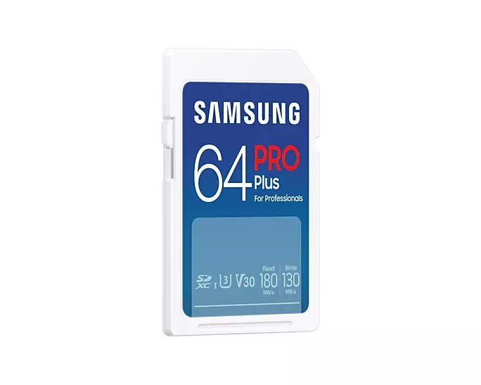 Карта памет Samsung PRO Plus, SD Card, 64GB, Бяла