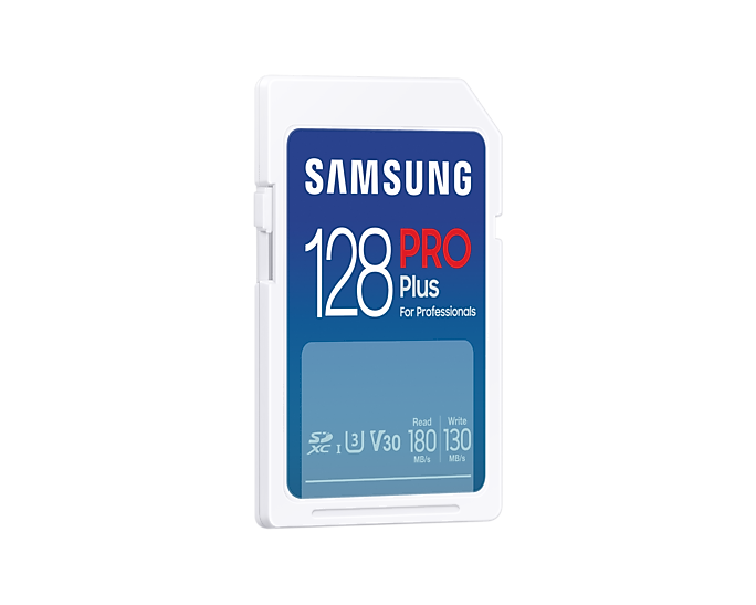 Карта памет Samsung PRO Plus, SD Card, 128GB, Бяла
