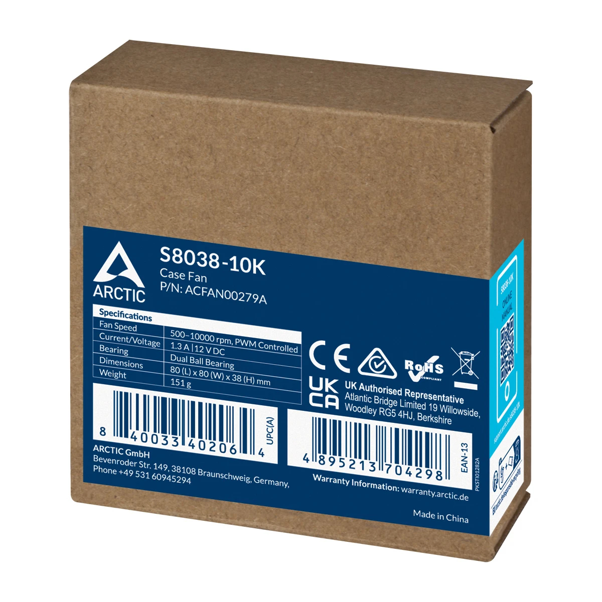 Вентилатор Arctic S8038-10K Server Fan 80x80x38 Dual Ball - ACFAN00279A