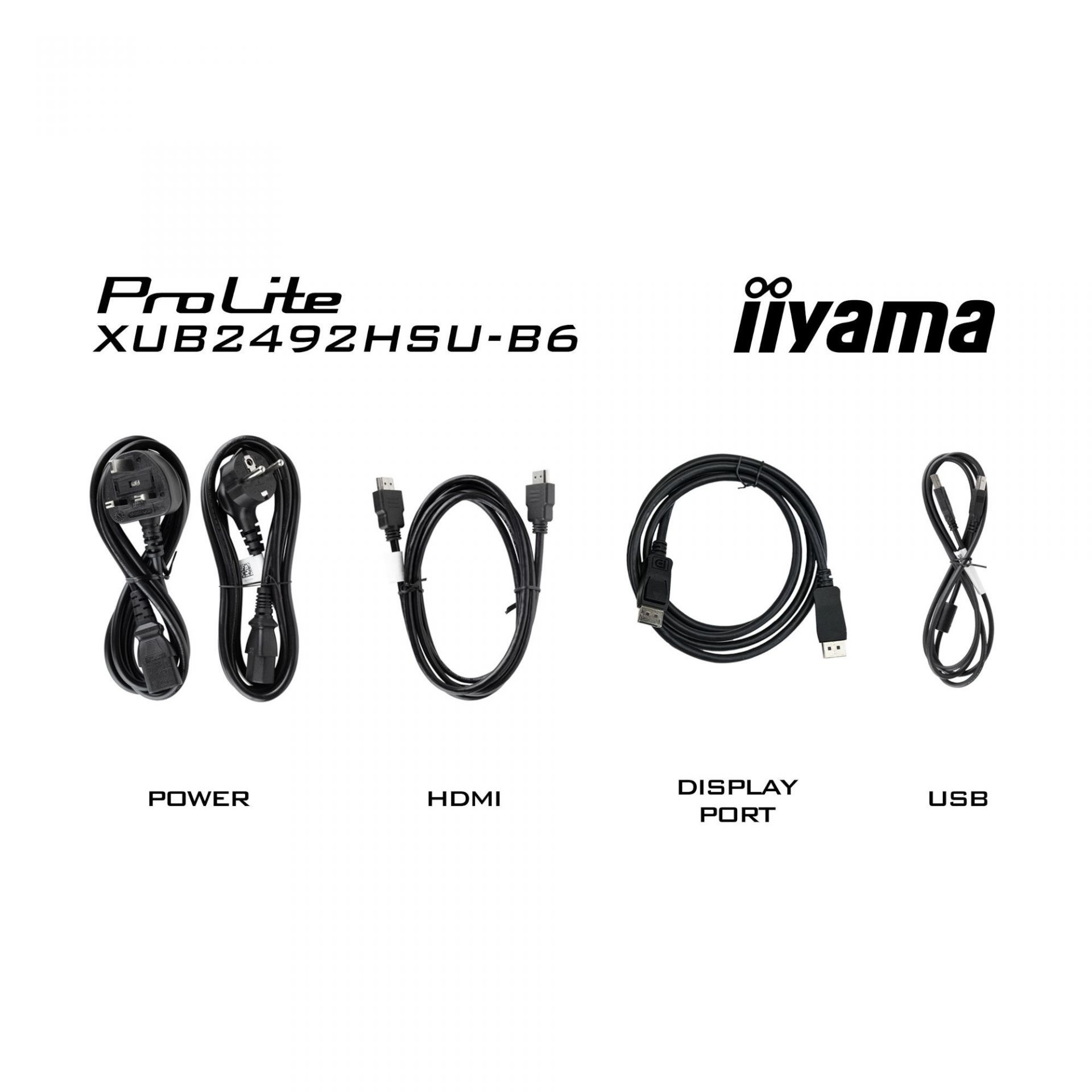 Монитор IIYAMA XUB2492HSU-B6, 23.8", IPS, FHD 1920x1080, 100Hz, 0.4ms, HDMI, DP, AMD FreeSync
