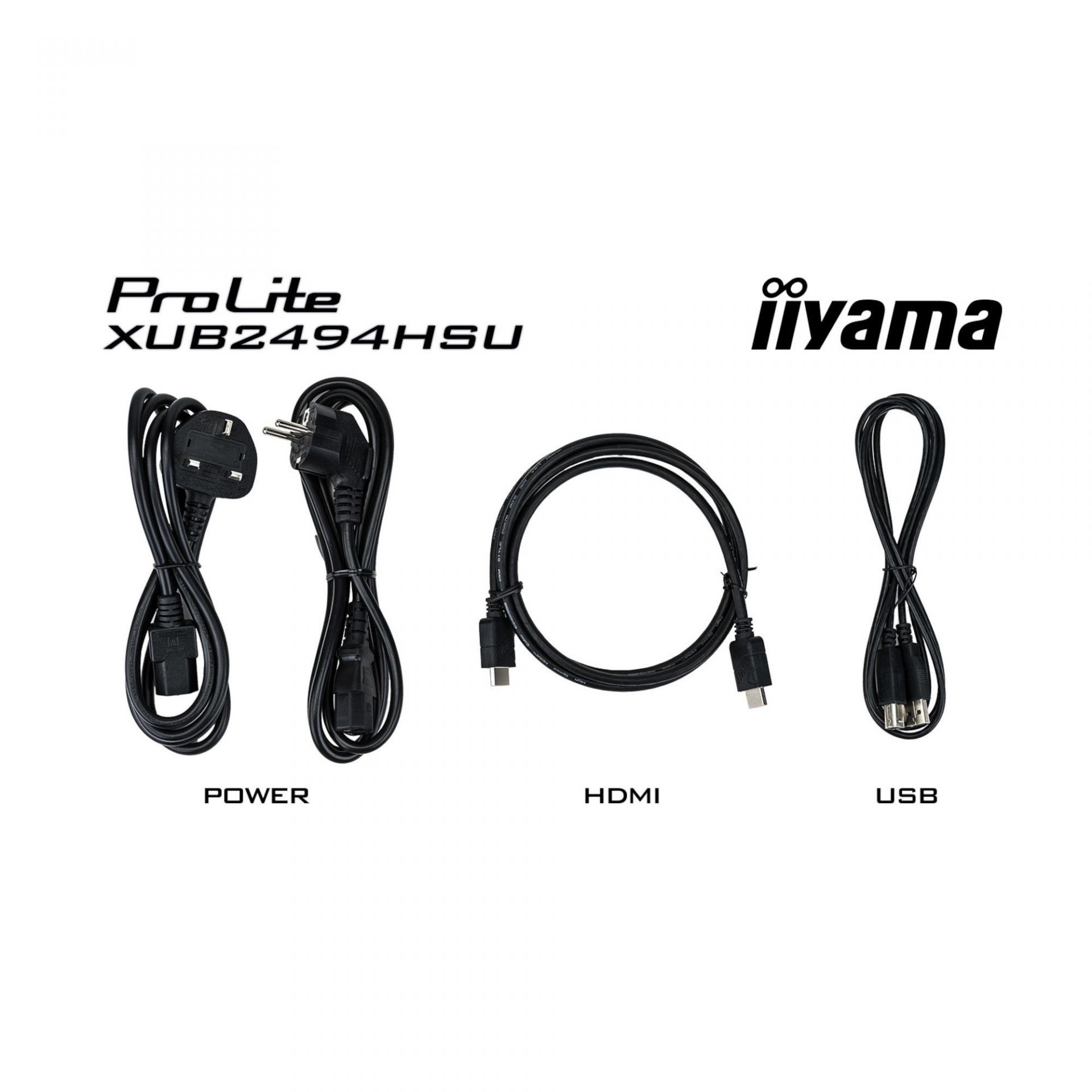 Монитор IIYAMA XUB2494HSU-B6, 23.8", VA, FHD 1920x1080, 100Hz, 1ms, HDMI, DP, USB, AMD FreeSync