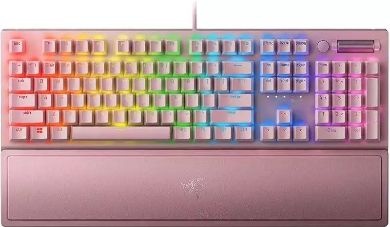 Геймърска клавиатура Razer BlackWidow V3 (Green Switch) Quartz (pink) US Layout - RZ03-03541800-R3M1