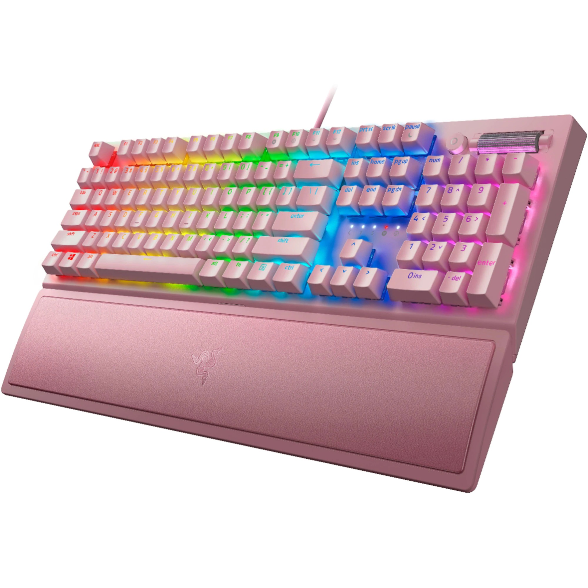 Геймърска клавиатура Razer BlackWidow V3 (Green Switch) Quartz (pink) US Layout - RZ03-03541800-R3M1