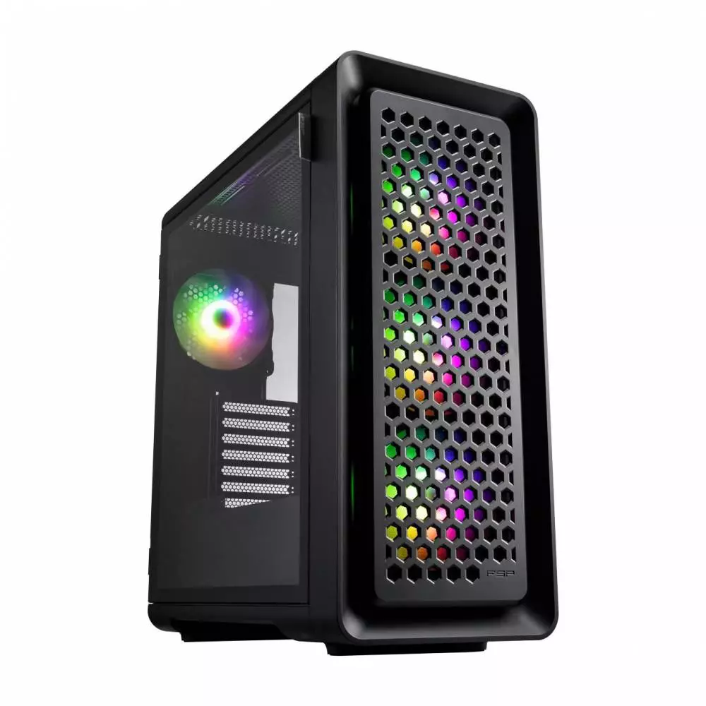 Кутия FSP CUT593 ATX Ultra-Tower, Type-C, 4 x ARGB 140mm, Черна - POC0000204