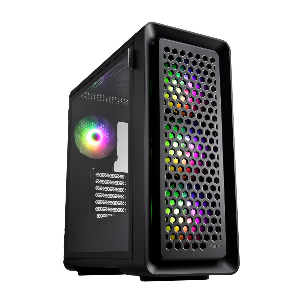 Кутия FSP CUT593 ATX Ultra-Tower, Type-C, 4 x ARGB 140mm, Черна - POC0000204