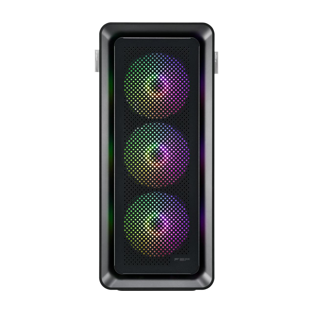 Кутия FSP CUT593 ATX Ultra-Tower, Type-C, 4 x ARGB 140mm, Черна - POC0000204