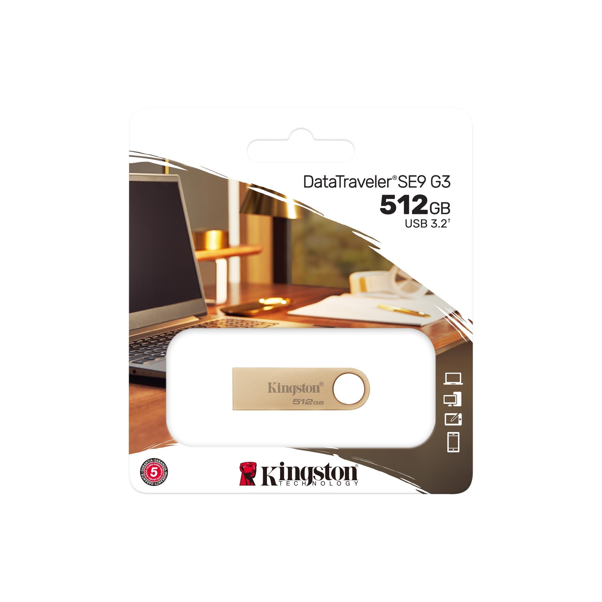USB памет Kingston 512GB 220MB/s Metal USB 3.2 Gen 1 DataTraveler SE9 G3 - DTSE9G3/256GB