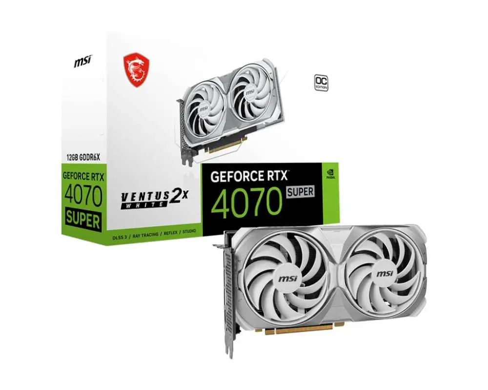 Видео карта MSI GeForce RTX 4070 SUPER 12G VENTUS 2X White OC