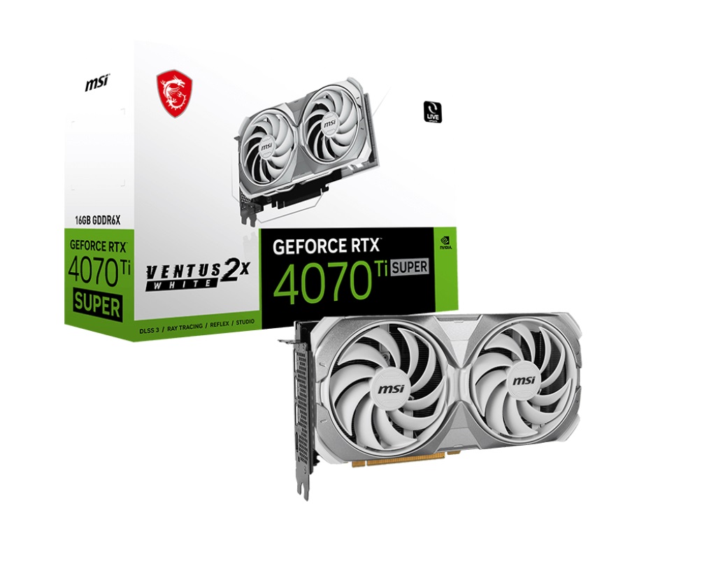 Видео карта MSI GeForce RTX 4070 Ti SUPER 16G VENTUS 2X WHITE - 912-V513-660