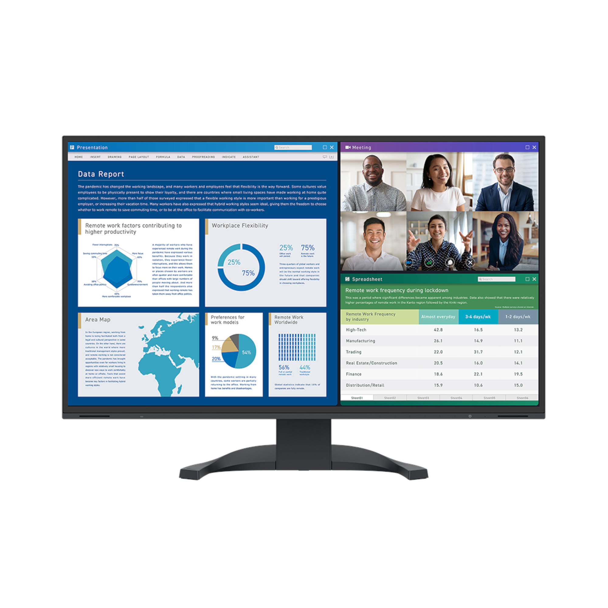 Монитор EIZO EV2740X-BK, 27", IPS, 4K UHD 3840x2160, 60Hz, 5ms, USB-C, LAN, DP, HDMI