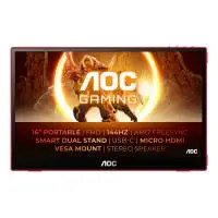 Монитор AOC 16G3 GAMING Portable 15.6", IPS, FHD 1920x1080, 144Hz, 4ms, HDMI, USB-C, AMD FreeSync/G-Sync