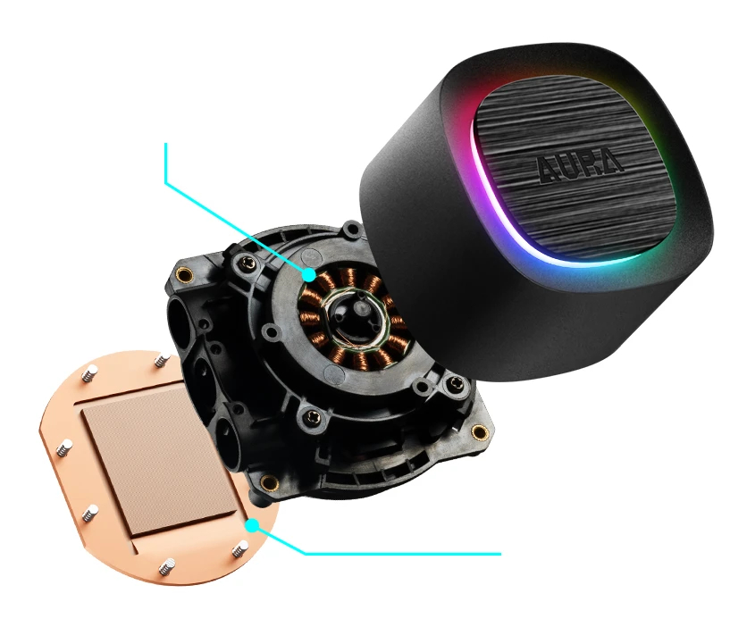 Водно охлаждане за процесор Gamdias AURA GL120 v2 Black aRGB Water Cooling 120mm
