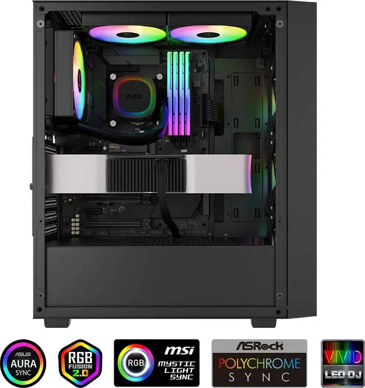 Водно охлаждане за процесор Gamdias AURA GL120 v2 Black aRGB Water Cooling 120mm