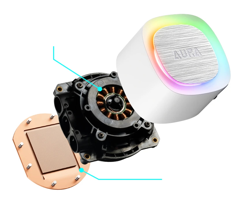  Водно охлаждане за процесор Gamdias AURA GL120 v2 White aRGB Water Cooling 120mm