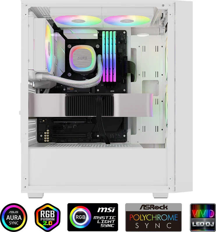  Водно охлаждане за процесор Gamdias AURA GL120 v2 White aRGB Water Cooling 120mm