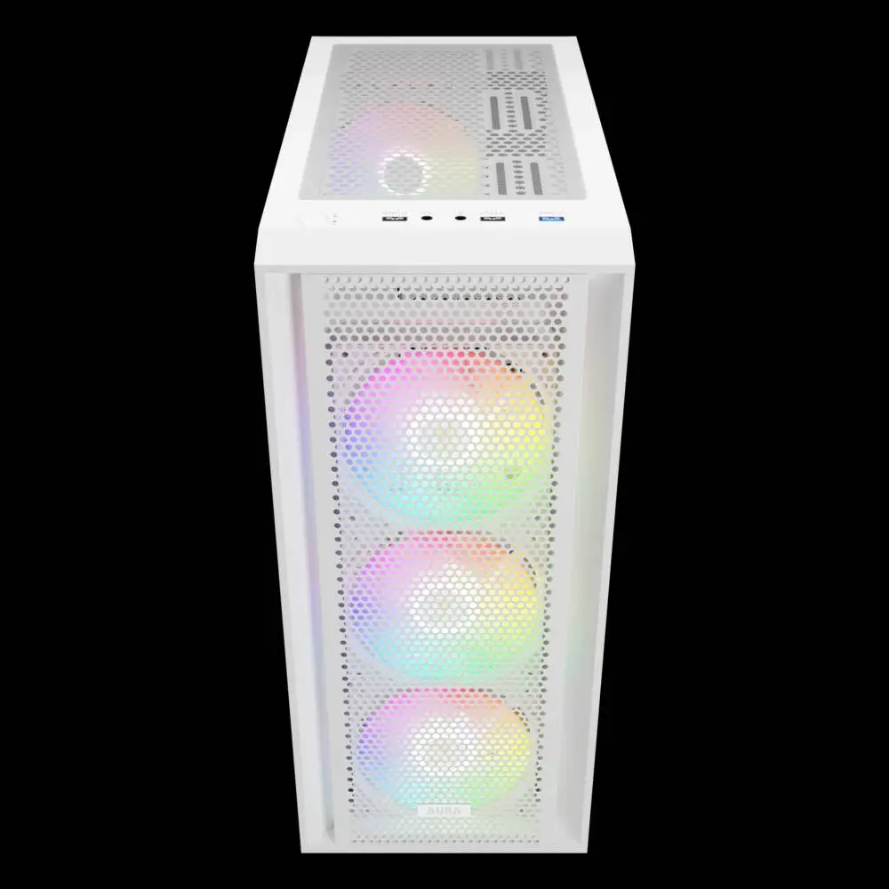 Кутия Gamdias AURA GC2 Elite White Case ATX Mesh RGB Tempered Glass