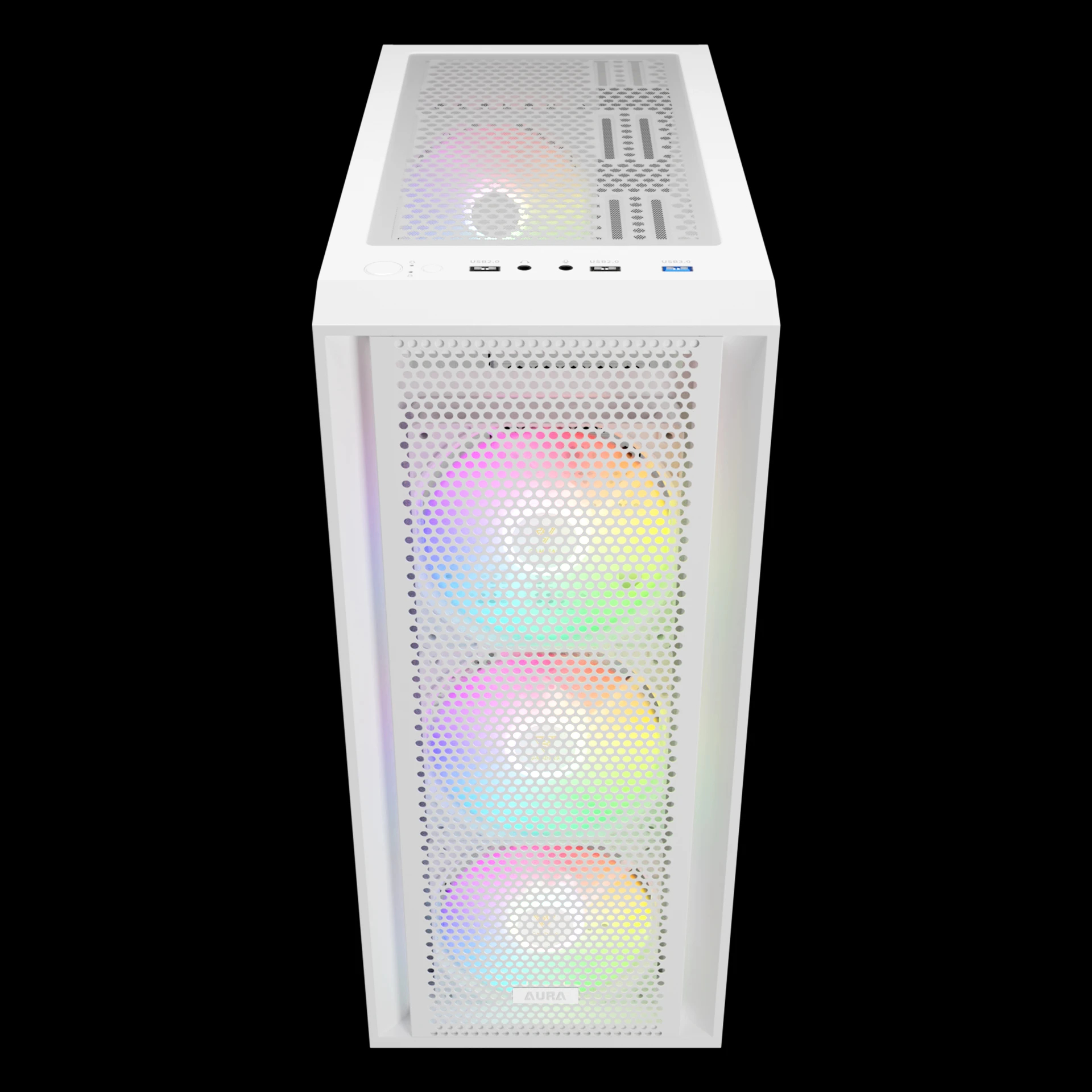 Кутия Gamdias AURA GC2 Elite White Case ATX Mesh RGB Tempered Glass