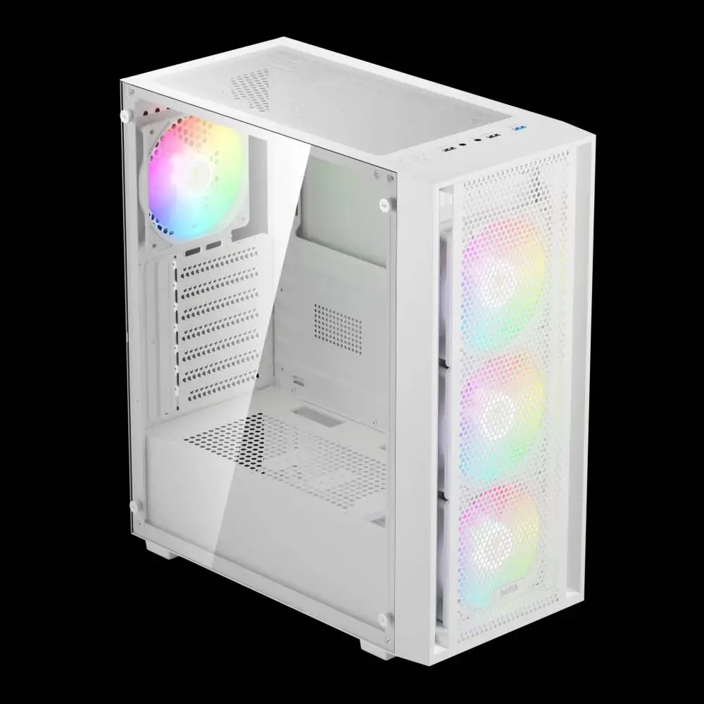 Кутия Gamdias AURA GC2 Elite White Case ATX Mesh RGB Tempered Glass