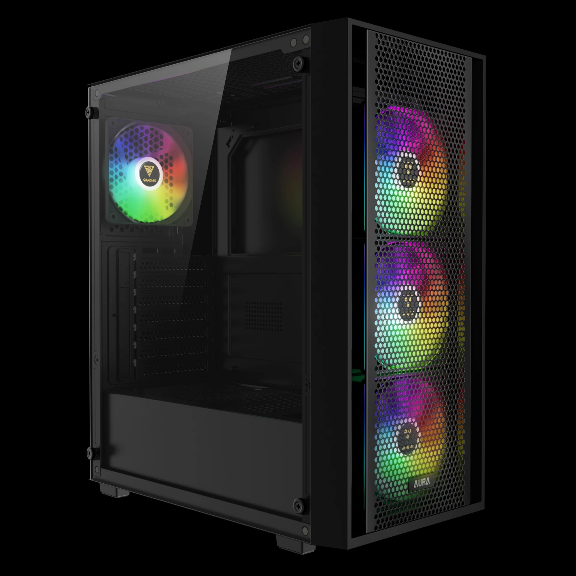 Кутия Gamdias AURA GC2 Elite Black Case ATX Mesh RGB Tempered Glass