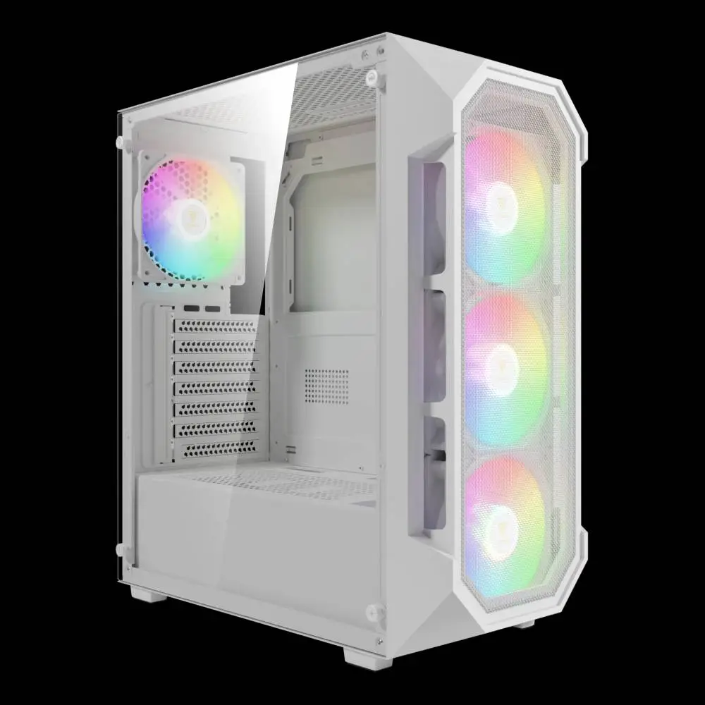 Кутия Gamdias AURA GC1 Elite White Case ATX Mesh RGB Tempered Glass