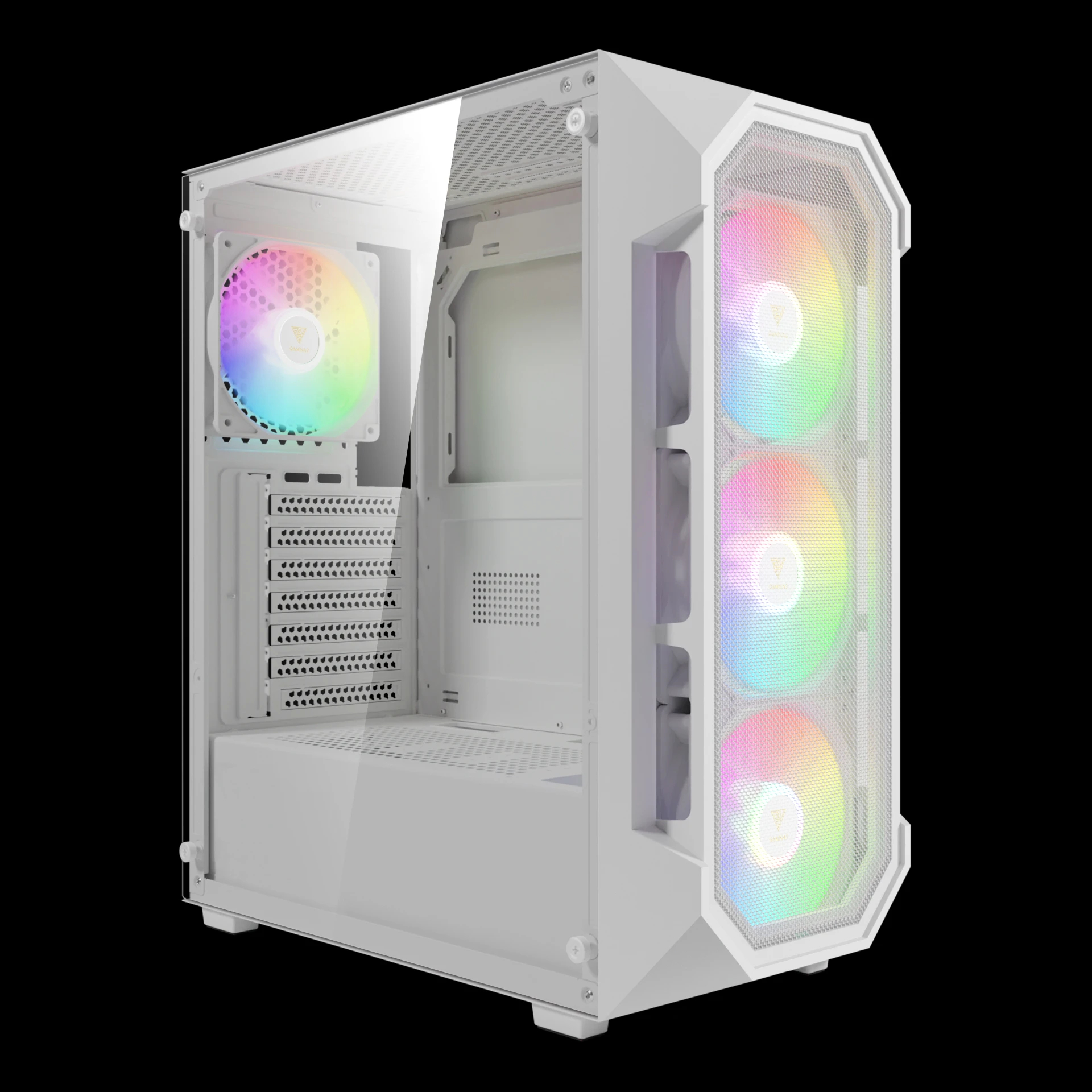 Кутия Gamdias AURA GC1 Elite White Case ATX Mesh RGB Tempered Glass