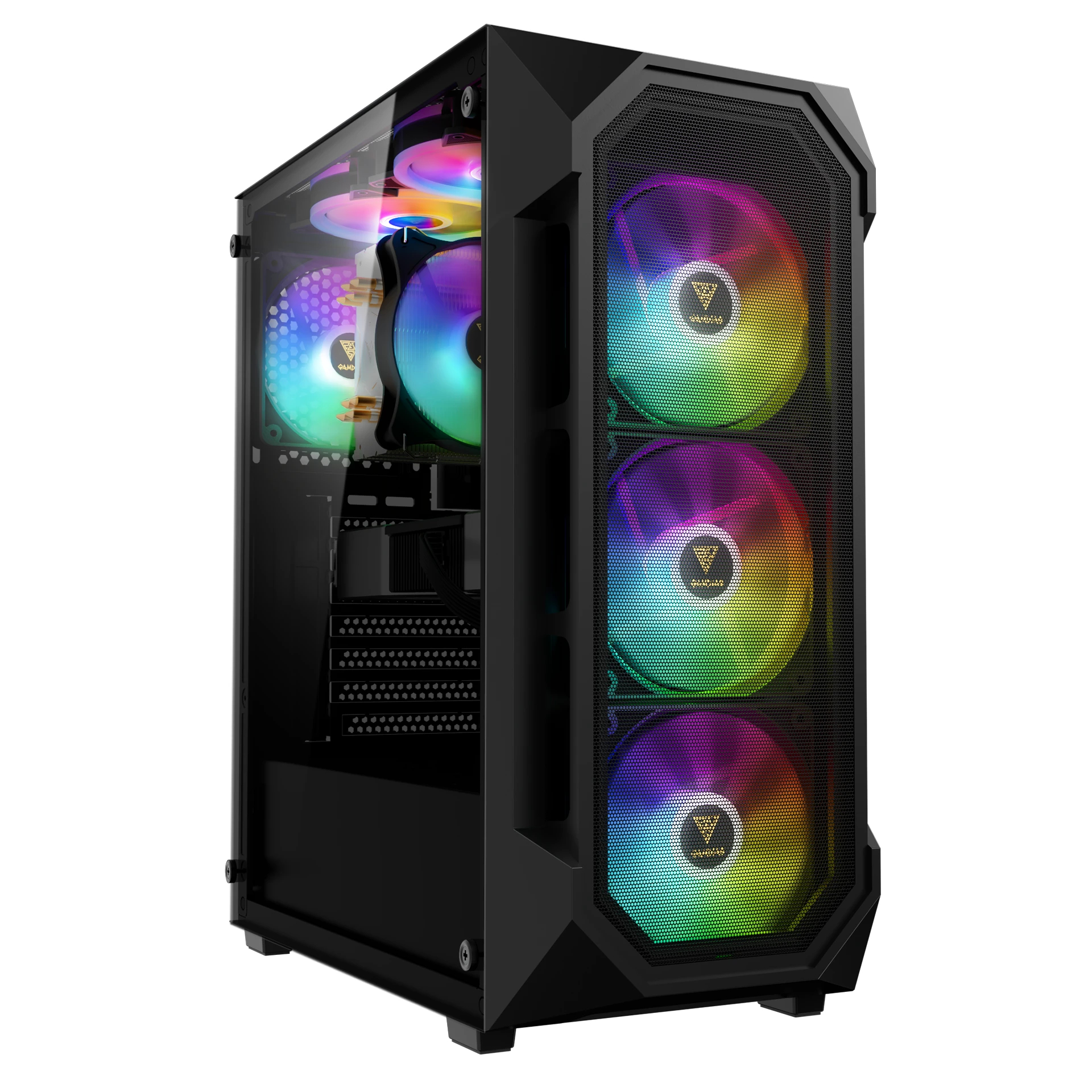 Кутия Gamdias AURA GC1 Elite Black Case ATX Mesh RGB Tempered Glass