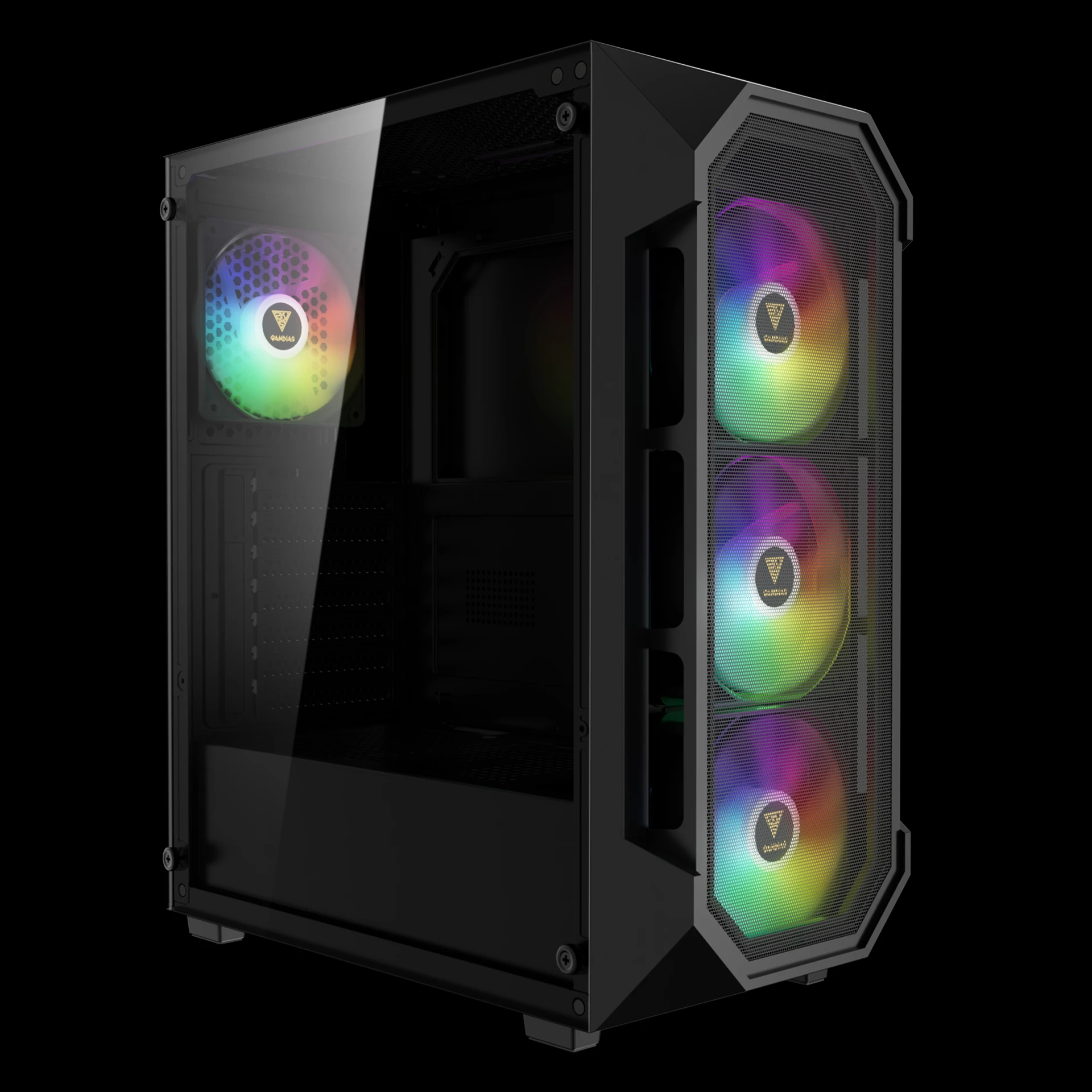 Кутия Gamdias AURA GC1 Elite Black Case ATX Mesh RGB Tempered Glass