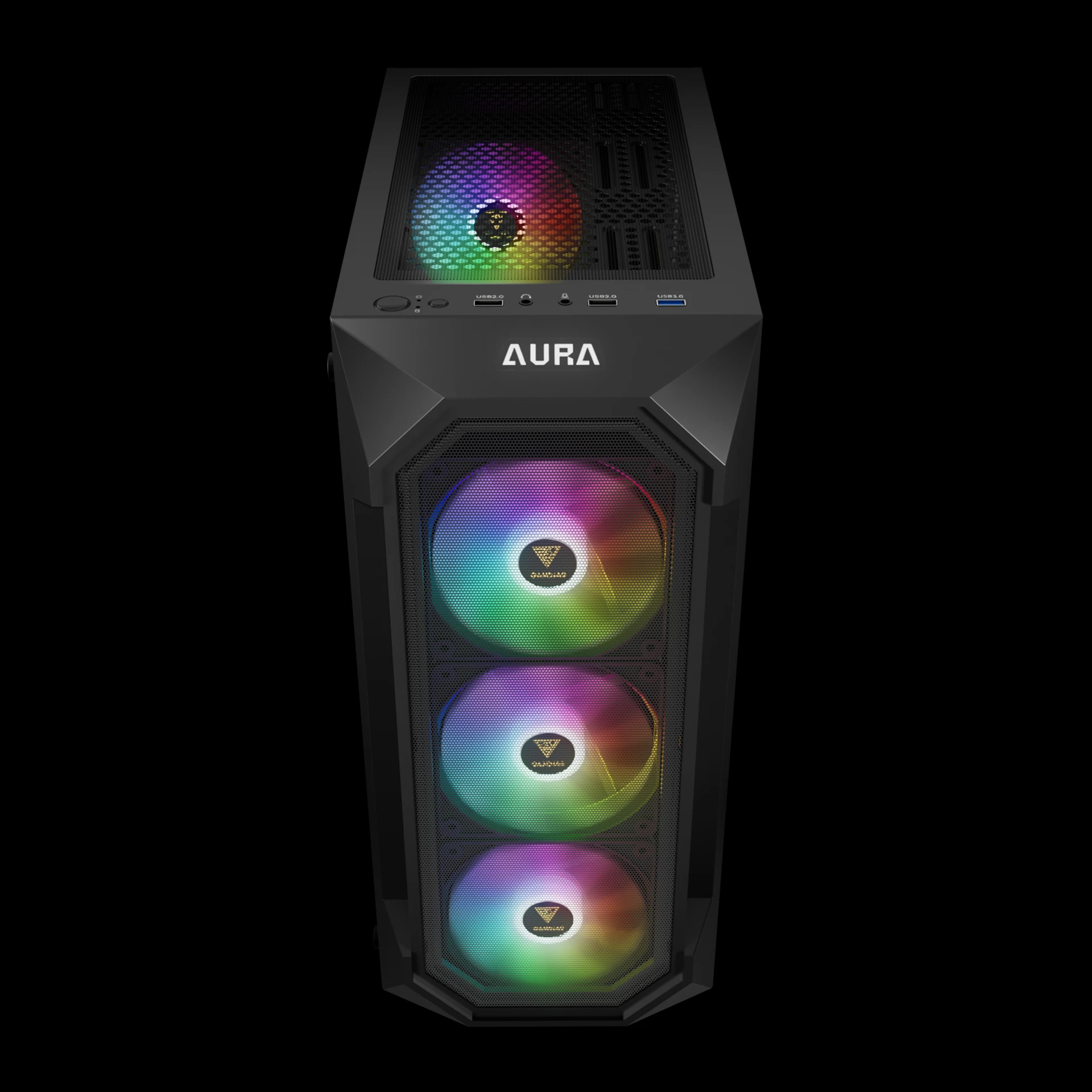 Кутия Gamdias AURA GC1 Elite Black Case ATX Mesh RGB Tempered Glass