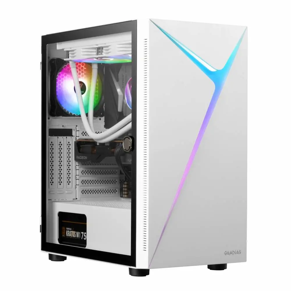 Кутия Gamdias ARGUS E4 Elite White RGB Case ATX Tempered Glass
